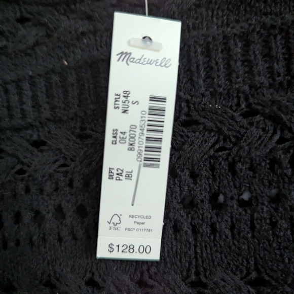 Madewell Black Crochet-Knit Long Sleeve Top - Picture 3 of 6